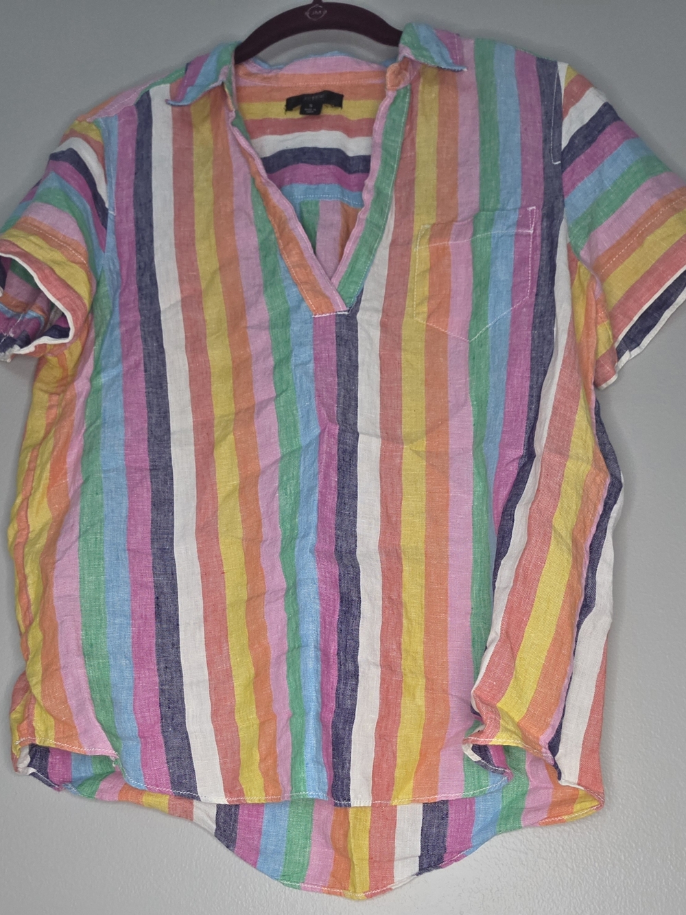 J. Crew Multicolor Striped V-Neck Tunic